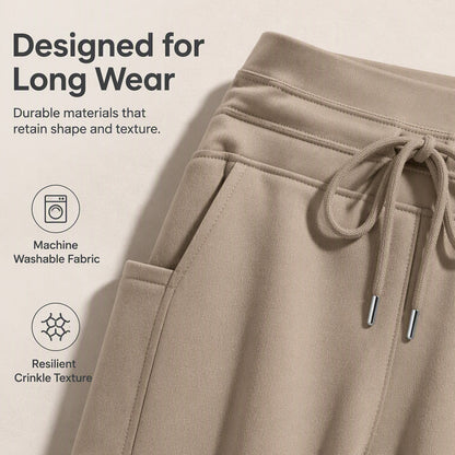 Pantalon capri décontracté à cordon de serrage pour femme, longueur genou