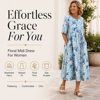 ✨Promotion exceptionnelle : 50 % de réduction 👗 Robe imprimée à manches courtes pour femme, avec poches