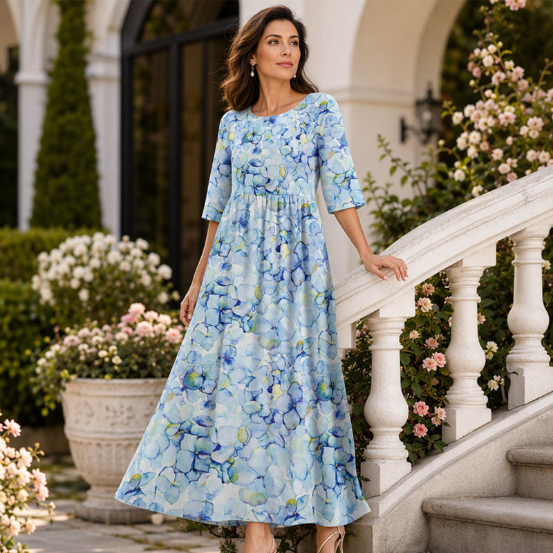 ✨Promotion exceptionnelle : 50 % de réduction 👗 Robe imprimée à manches courtes pour femme, avec poches