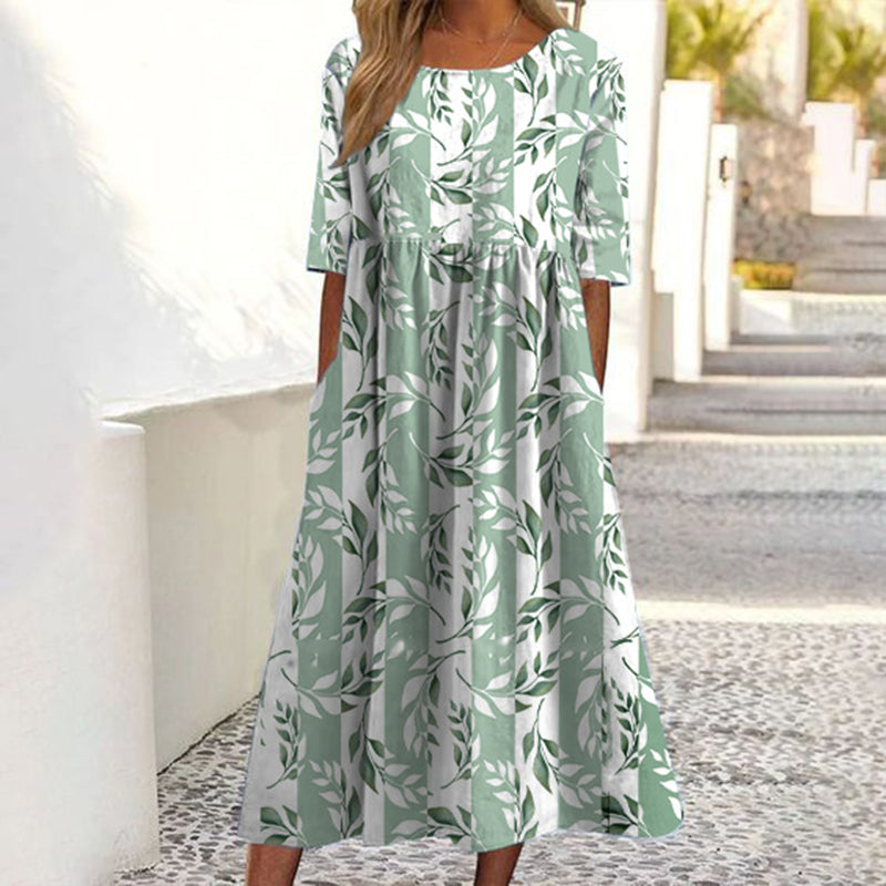✨Promotion exceptionnelle : 50 % de réduction 👗 Robe imprimée à manches courtes pour femme, avec poches