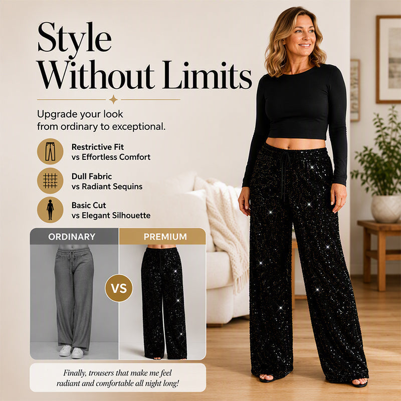 Pantalon droit à taille élastiquée pour femme