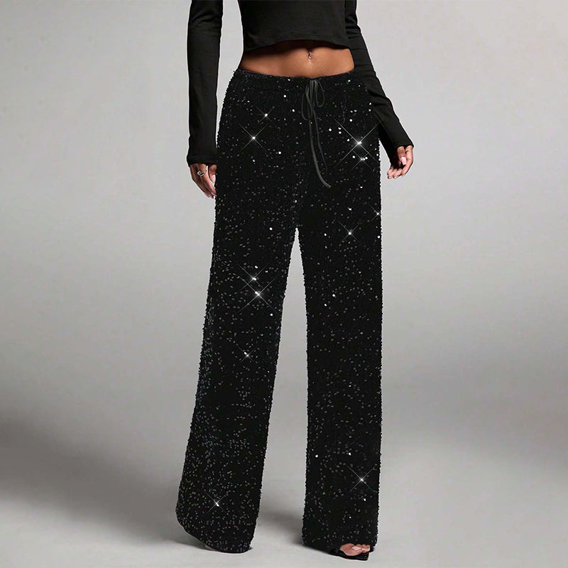 Pantalon droit à taille élastiquée pour femme