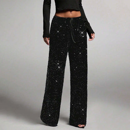 Pantalon droit à taille élastiquée pour femme