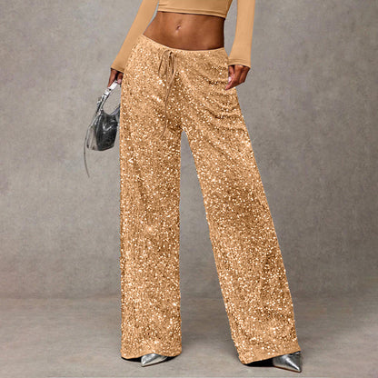 Pantalon droit à taille élastiquée pour femme
