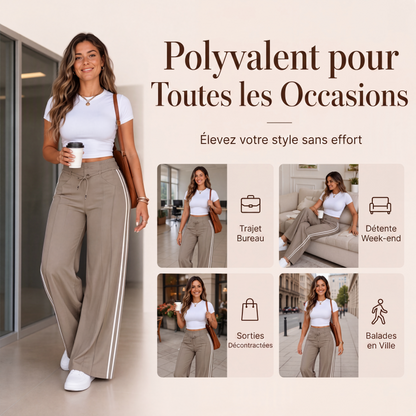 Pantalon large à cordon pour femme