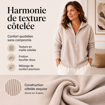 Sweat à capuche demi-zip pour femme