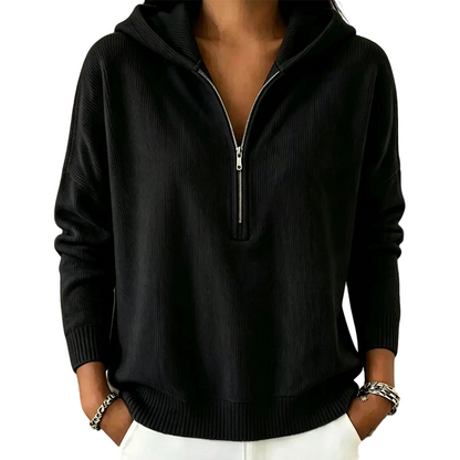 Sweat à capuche demi-zip pour femme