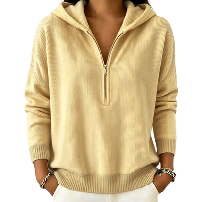 Sweat à capuche demi-zip pour femme