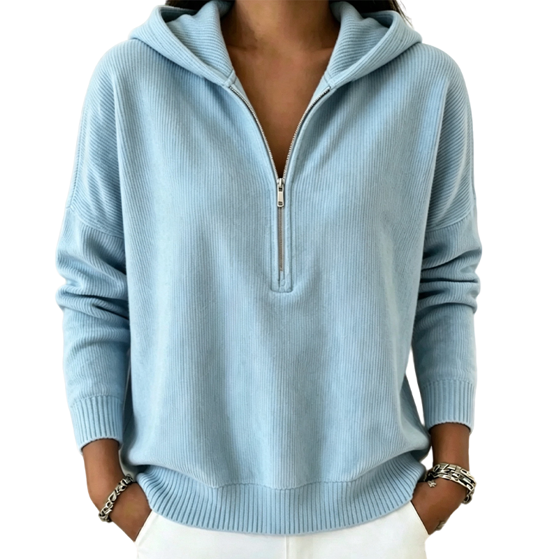 Sweat à capuche demi-zip pour femme