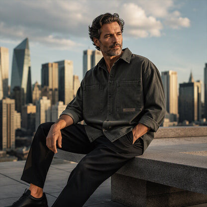 ✨ Confort & Praticité | Surchemise Utilitaire Oversize Homme à Manches Longues