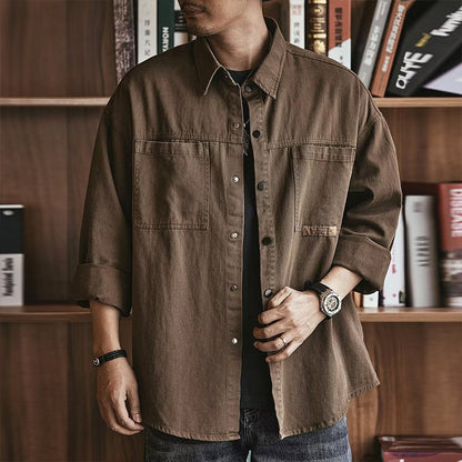 ✨ Confort & Praticité | Surchemise Utilitaire Oversize Homme à Manches Longues