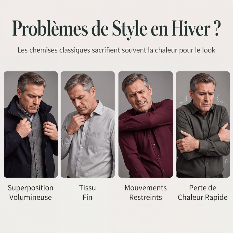 🔥49% DE RÉDUCTION ! 🍂 Chemise à Col Rayé 2 Pièces - Style Automne/Hiver en Coton Respirant et Confortable 👔📦
