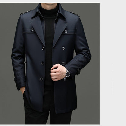 Trench-coat mi-long pour homme avec doublure amovible
