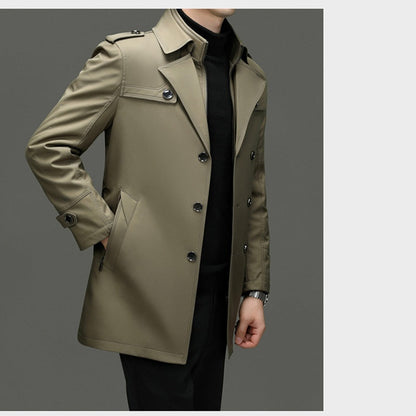 Trench-coat mi-long pour homme avec doublure amovible
