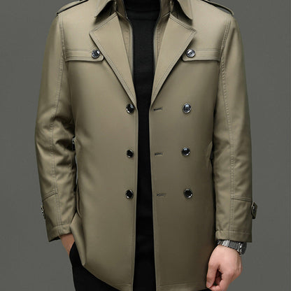 Trench-coat mi-long pour homme avec doublure amovible