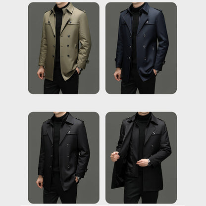 Trench-coat mi-long pour homme avec doublure amovible