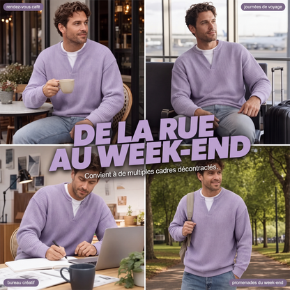 ✨ OFFRE PRIVILÈGE · -50 % | Haut Homme Gaufré Effet 2-en-1