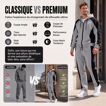 🔥 UN LOOK COMPLET SANS EFFORT | Ensemble Homme Color Block 2 Pièces -50 %