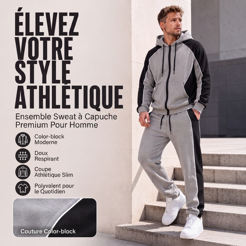 🔥 UN LOOK COMPLET SANS EFFORT | Ensemble Homme Color Block 2 Pièces -50 %