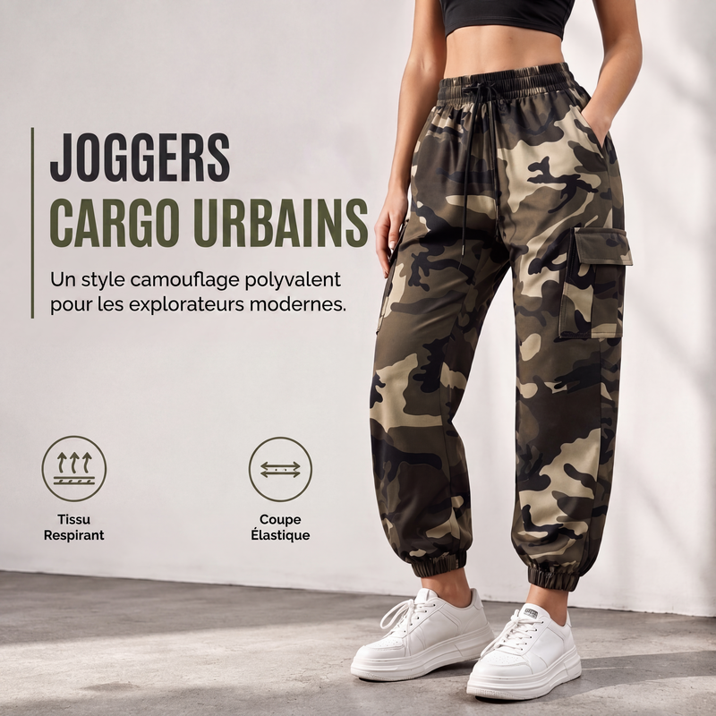 🌿 Confort & Liberté | Jogger Cargo Femme Multi-Poches