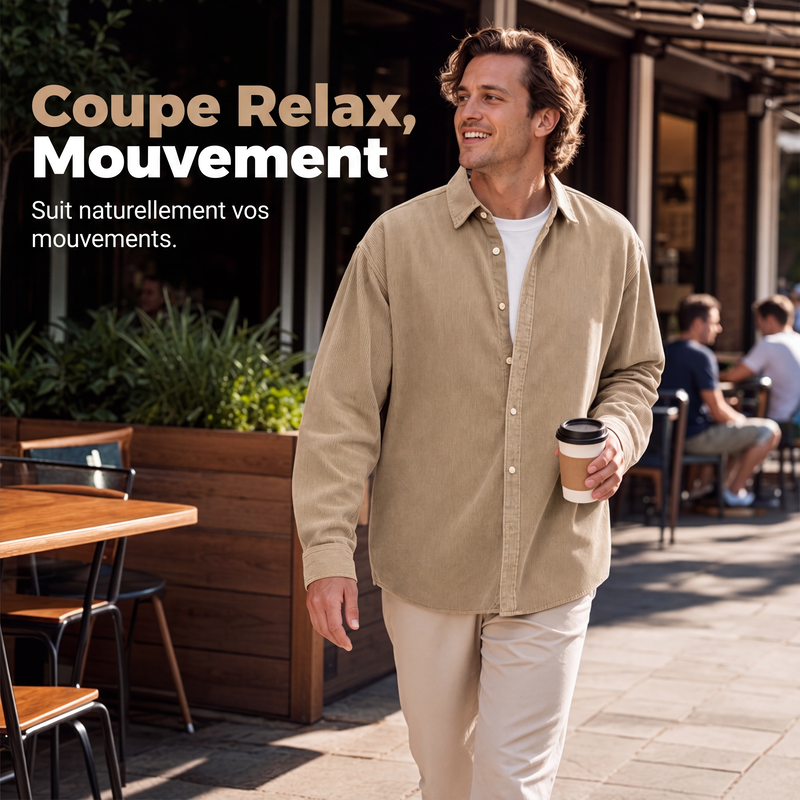 🍂 L'ESPRIT VINTAGE AU QUOTIDIEN | Chemise Homme en Velours Côtelé -50 %