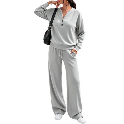 🌸 OFFRE LIMITÉE –50% ! ✨ Ensemble top fluide et pantalon large pour femme