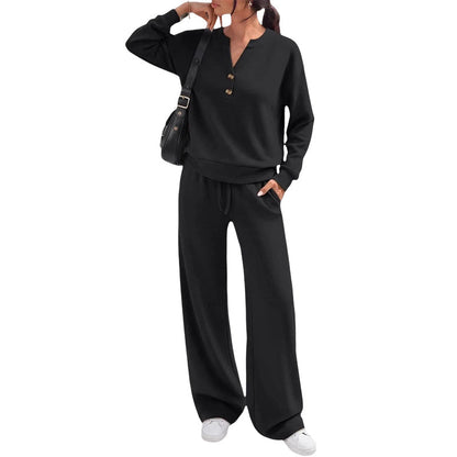 🌸 OFFRE LIMITÉE –50% ! ✨ Ensemble top fluide et pantalon large pour femme