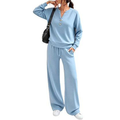 🌸 OFFRE LIMITÉE –50% ! ✨ Ensemble top fluide et pantalon large pour femme