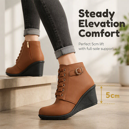 ✨ OFFRE PRIVILÈGE · -50 % | Bottines Compensées Femme à Zip Latéral