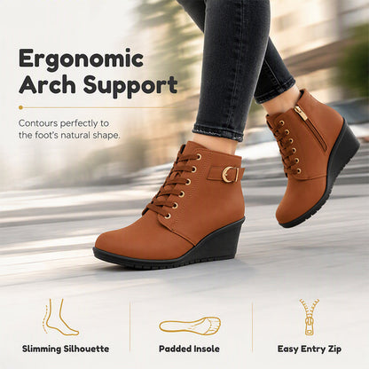 ✨ OFFRE PRIVILÈGE · -50 % | Bottines Compensées Femme à Zip Latéral