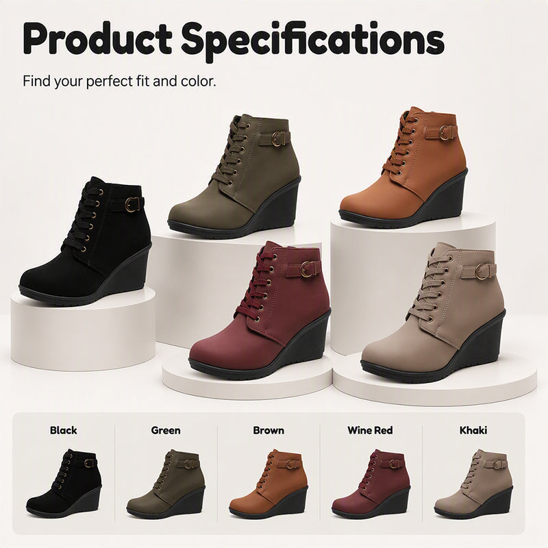 ✨ OFFRE PRIVILÈGE · -50 % | Bottines Compensées Femme à Zip Latéral