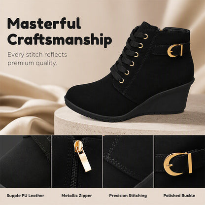 ✨ OFFRE PRIVILÈGE · -50 % | Bottines Compensées Femme à Zip Latéral