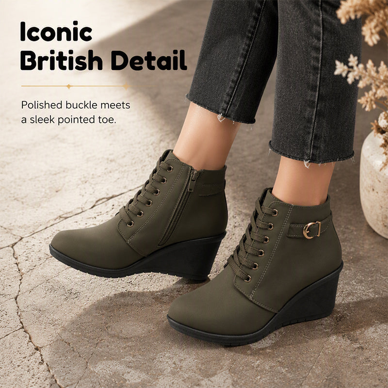 ✨ OFFRE PRIVILÈGE · -50 % | Bottines Compensées Femme à Zip Latéral