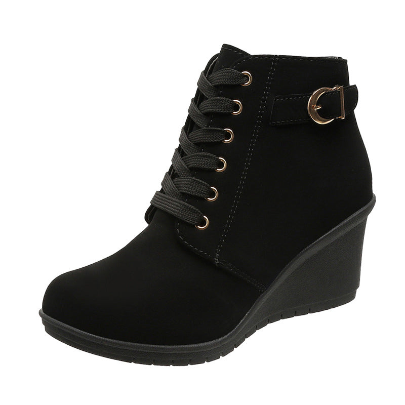 ✨ OFFRE PRIVILÈGE · -50 % | Bottines Compensées Femme à Zip Latéral