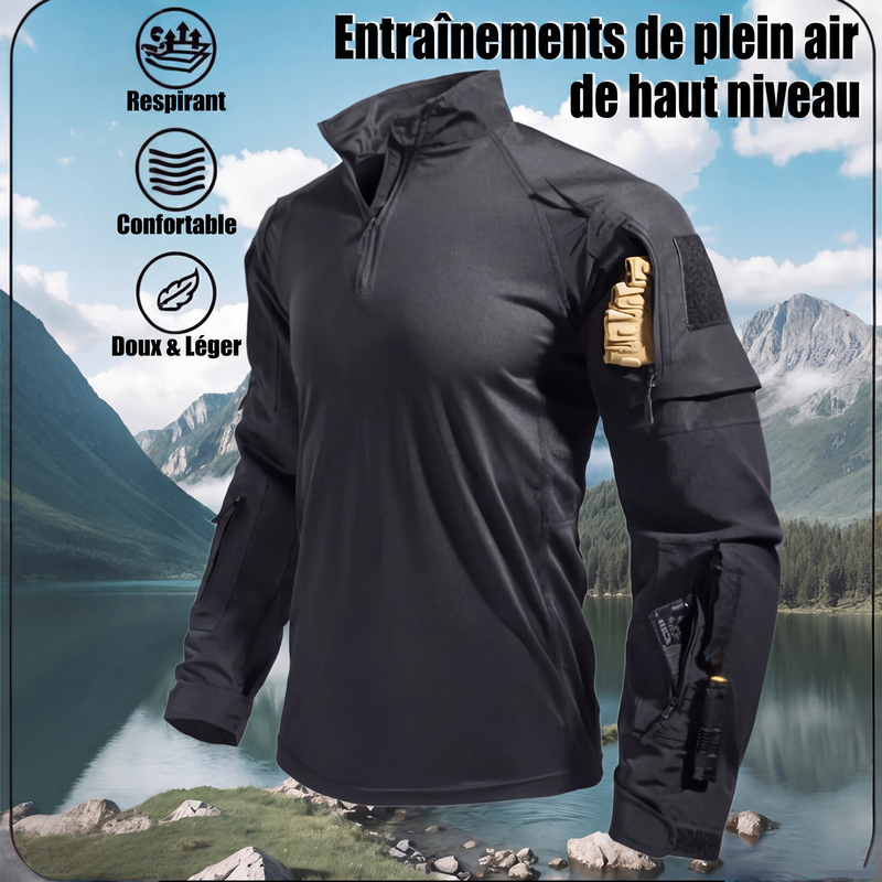 🏕️ Conçu pour Bouger | Haut Outdoor Homme Multi-Poches & Respirant