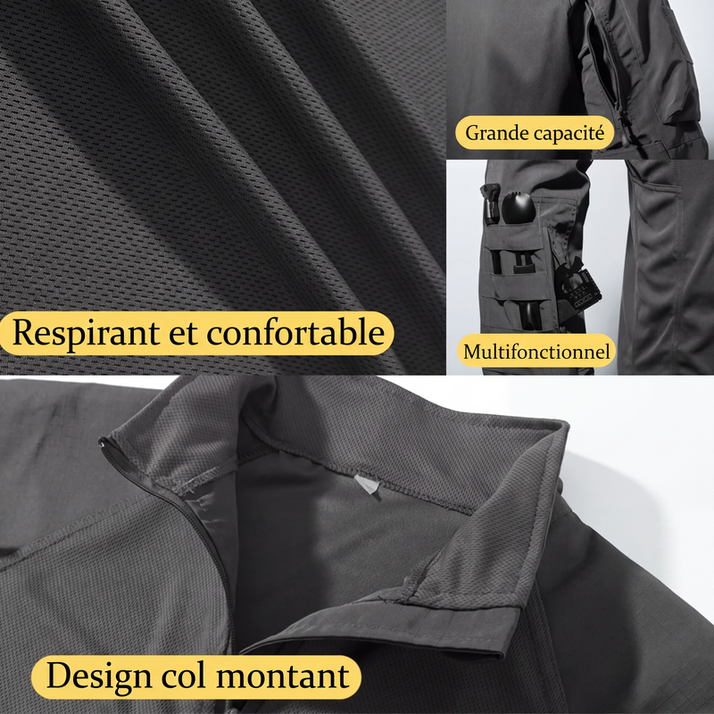 🏕️ Conçu pour Bouger | Haut Outdoor Homme Multi-Poches & Respirant