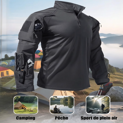 🏕️ Conçu pour Bouger | Haut Outdoor Homme Multi-Poches & Respirant