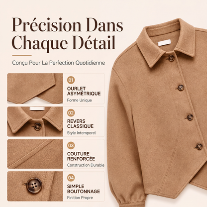 Veste boutonnée diagonale irrégulière pour femme