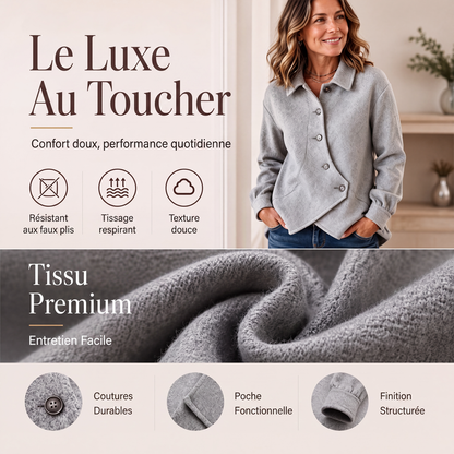 Veste boutonnée diagonale irrégulière pour femme