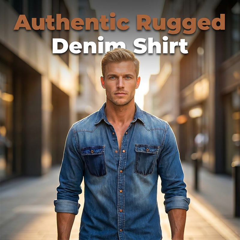 Chemise en jean à manches longues pour homme, style décontracté, boutonnée, avec cardigan
