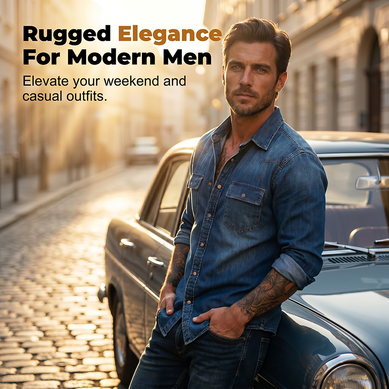 Chemise en jean à manches longues pour homme, style décontracté, boutonnée, avec cardigan