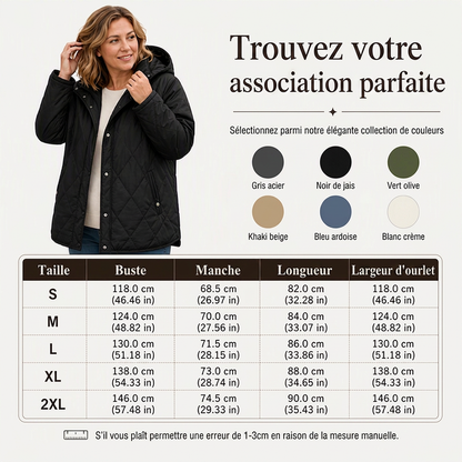 🌙 OFFRE LIMITÉE -50% ! 💕 Manteaux à capuche matelassés diamant pour femme, pour l'hiver