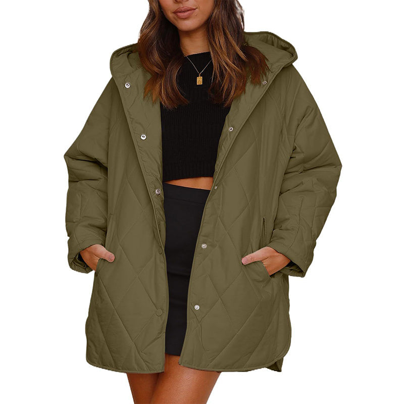 🌙 OFFRE LIMITÉE -50% ! 💕 Manteaux à capuche matelassés diamant pour femme, pour l'hiver