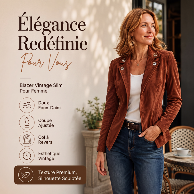 Veste cintrée chic pour femme avec col revers