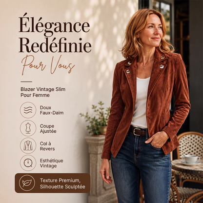 Veste cintrée chic pour femme avec col revers