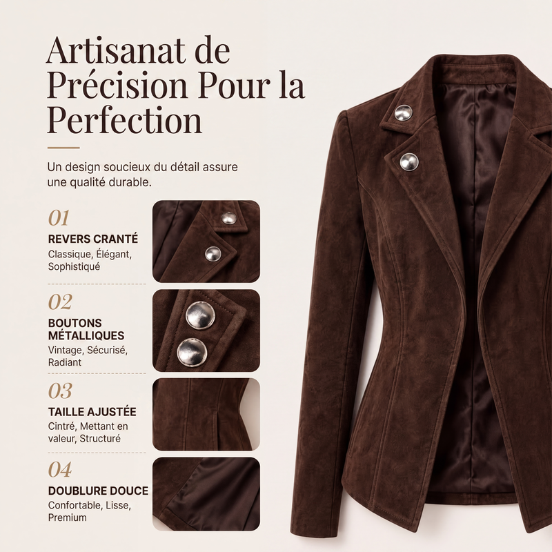 Veste cintrée chic pour femme avec col revers