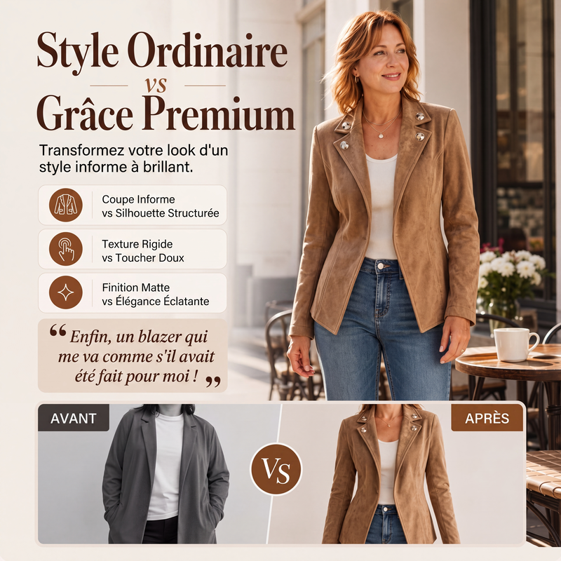 Veste cintrée chic pour femme avec col revers