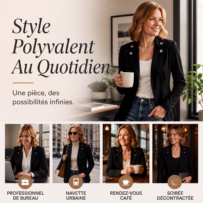 Veste cintrée chic pour femme avec col revers