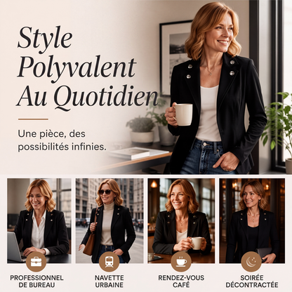 Veste cintrée chic pour femme avec col revers