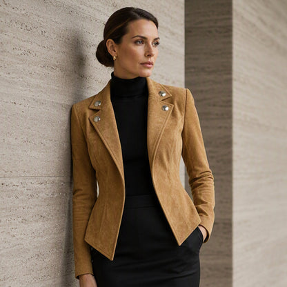 Veste cintrée chic pour femme avec col revers